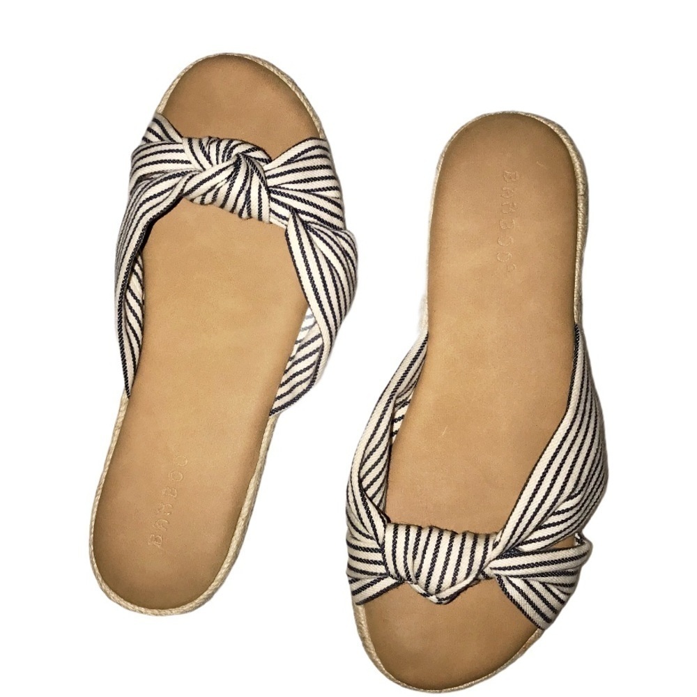 BAMBOO Knotted Platform Espadrille Slides Sandals
